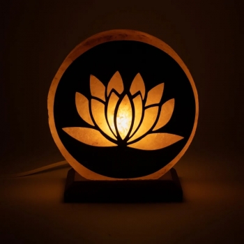 Salzlampe Lotus mit Kabel u. LED